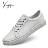 Xajzpa - New Genuine Leather Men Casual Shoes Business Work Office Lace-Up White Fashion Sneakers /