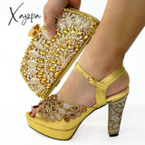 Xajzpa - New Green With Print Desgin Shoes And Evening Bag Set Hot Sale Sandal Handbag Heel Height