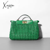 Xajzpa - New High Quality Hand Knitting Handbag For Women Hollow Out Female Shoulder Bag Summer