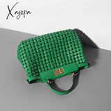 Xajzpa - New High Quality Hand Knitting Handbag For Women Hollow Out Female Shoulder Bag Summer