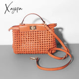 Xajzpa - New High Quality Hand Knitting Handbag For Women Hollow Out Female Shoulder Bag Summer