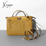 Xajzpa - New High Quality Hand Knitting Handbag For Women Hollow Out Female Shoulder Bag Summer