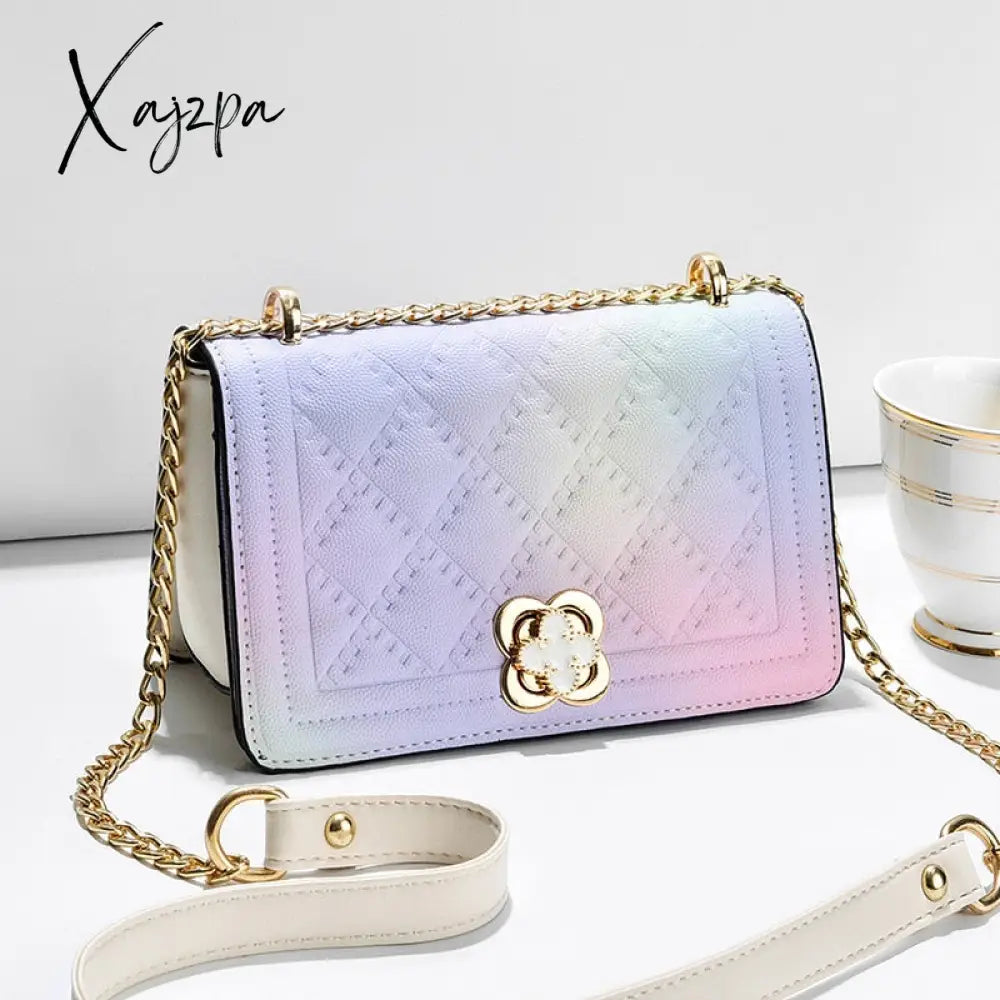 Xajzpa - New Listing Fashion Gradient Women’s Small Square Bag Chain Shoulder Messenger Flip