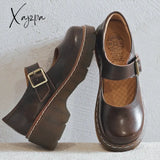 Xajzpa - New Literary Retro Women’s Shoes Thick Bottom Mori Girl Japanese Mary Jane Single