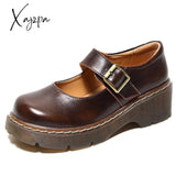 Xajzpa - New Literary Retro Women’s Shoes Thick Bottom Mori Girl Japanese Mary Jane Single