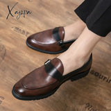 Xajzpa - New Loafers Men Shoes Pu Solid Color Business Casual Wedding Party Daily Classic Monk