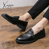 Xajzpa - New Loafers Men Shoes Pu Solid Color Business Casual Wedding Party Daily Classic Monk