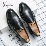 Xajzpa - New Loafers Men Shoes Pu Solid Color Business Casual Wedding Party Daily Classic Monk