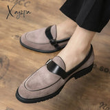 Xajzpa - New Loafers Men Shoes Pu Solid Color Business Casual Wedding Party Daily Classic Monk