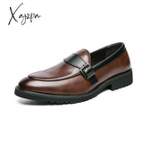 Xajzpa - New Loafers Men Shoes Pu Solid Color Business Casual Wedding Party Daily Classic Monk