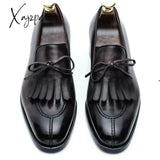 Xajzpa - New Loafers Men Shoes Pu Solid Color Classic Casual Banquet Wedding Party Daily Fringe