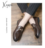 Xajzpa - New Loafers Men Shoes Pu Solid Color Fashion Business Casual Wedding Party Classic