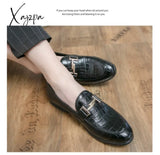 Xajzpa - New Loafers Men Shoes Pu Solid Color Fashion Business Casual Wedding Party Classic