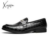 Xajzpa - New Loafers Men Shoes Pu Solid Color Fashion Business Casual Wedding Party Classic