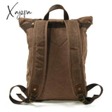 Xajzpa - New Luxury Vintage Canvas Backpacks For Men Oil Wax Leather Travel Backpack Large