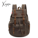 Xajzpa - New Luxury Vintage Canvas Backpacks For Men Oil Wax Leather Travel Backpack Large