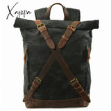 Xajzpa - New Luxury Vintage Canvas Backpacks For Men Oil Wax Leather Travel Backpack Large