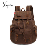 Xajzpa - New Luxury Vintage Canvas Backpacks For Men Oil Wax Leather Travel Backpack Large