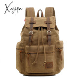 Xajzpa - New Luxury Vintage Canvas Backpacks For Men Oil Wax Leather Travel Backpack Large