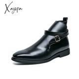 Xajzpa - New Men Ankle Boots Brown Black Red Classic Business Casual Fashion Party Wild Personality