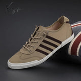 Xajzpa - New Men Casual Shoes Mens Canvas For Fashion Flats Brand Men’s Driving Khaki / 38