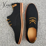 Xajzpa - New Men Dress Shoes Classic Lace-Up Leather Casual Business Italian Oxford For Black Flats