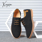 Xajzpa - New Men Dress Shoes Classic Lace-Up Leather Casual Business Italian Oxford For Black Flats