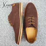 Xajzpa - New Men Dress Shoes Classic Lace-Up Leather Casual Business Italian Oxford For Black Flats