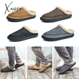Xajzpa - New Men Slippers Winter Big Size 4950 Comfort Warm For Male Antiskid Short Plush Home Soft
