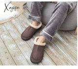 Xajzpa - New Men Slippers Winter Big Size 4950 Comfort Warm For Male Antiskid Short Plush Home Soft
