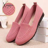 Xajzpa - New Mesh Breathable Sneakers Women Light Slip On Flat Casual Shoes Ladies Loafers Socks