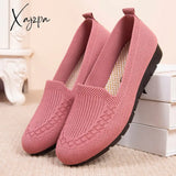 Xajzpa - New Mesh Breathable Sneakers Women Light Slip On Flat Casual Shoes Ladies Loafers Socks