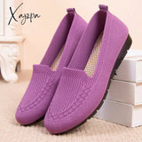 Xajzpa - New Mesh Breathable Sneakers Women Light Slip On Flat Casual Shoes Ladies Loafers Socks