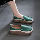 Xajzpa - New Platform Flats Loafers Women Shoes Autumn Spring Fad Sports Pu Leather Walking Running