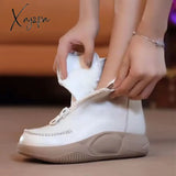 Xajzpa - New Platform Flats Loafers Women Shoes Autumn Spring Fad Sports Pu Leather Walking Running