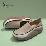 Xajzpa - New Platform Flats Loafers Women Shoes Autumn Spring Fad Sports Pu Leather Walking Running