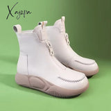 Xajzpa - New Platform Flats Loafers Women Shoes Autumn Spring Fad Sports Pu Leather Walking Running