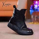 Xajzpa - New Platform Flats Loafers Women Shoes Autumn Spring Fad Sports Pu Leather Walking Running