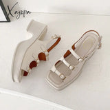 Xajzpa - New Platform Sandals Ladies High Heels Summer Women’s Shoes Wedge Open Toe Shallow Solid