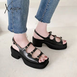 Xajzpa - New Platform Sandals Ladies High Heels Summer Women’s Shoes Wedge Open Toe Shallow Solid