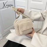 Xajzpa - New Plush Fabric Women’s Shoulder Crossbody Bag Small Fashion Lamwool Fluffy Fur Winter