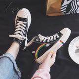 Xajzpa - New Rainbow Retro Canvas Shoes Vulcanized Woman Sneakers Women’s Fashion Flat