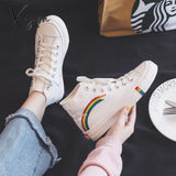 Xajzpa - New Rainbow Retro Canvas Shoes Vulcanized Woman Sneakers Women’s Fashion Flat