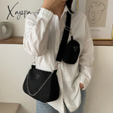 Xajzpa - New Retro Women Crossbody Bags Style Crescent Chain Underarm Shoulder Bags Women High Quality Square Solid Bags