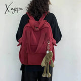 Xajzpa - New Solid Color Women’s Waterproof Nylon Backpack Simple School Bag For Teenage Girl