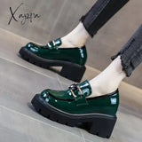 Xajzpa - New Spring Autumn Popular Fashion Women’s Thick Sole High Heel Metal Decorative Single