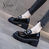 Xajzpa - New Spring Autumn Popular Fashion Women’s Thick Sole High Heel Metal Decorative Single