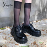 Xajzpa - New Spring Delias Leather Shoes Thick Bottom Platform Female Japanese Big Head Single