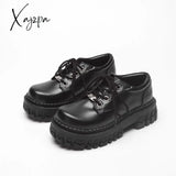 Xajzpa - New Spring Delias Leather Shoes Thick Bottom Platform Female Japanese Big Head Single College British Style Women's Shoes