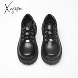 Xajzpa - New Spring Delias Leather Shoes Thick Bottom Platform Female Japanese Big Head Single
